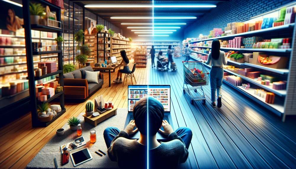 kamenné vs  E-shopy 